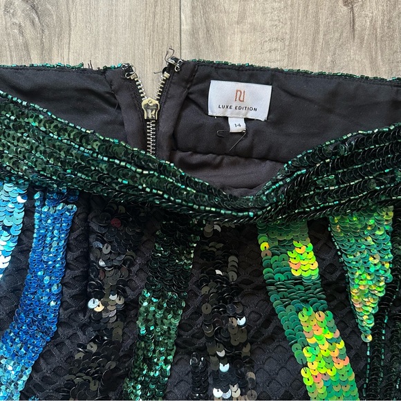 Asymmetrical Sequin Midi Skirt - Picture 2 of 5